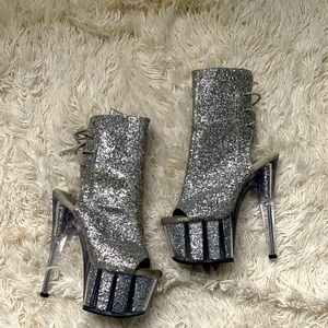 Pleaser glitter booties